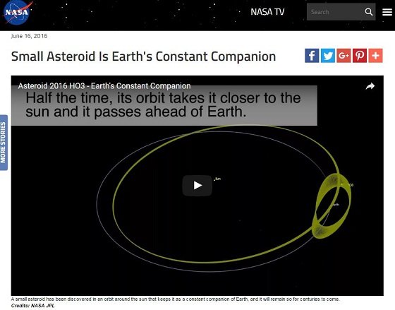 NASAが第2の月「ミニ・ムーン（2016 HO3）」を発見！ 謎すぎる軌道と地球に衝突の可能性は？の画像2