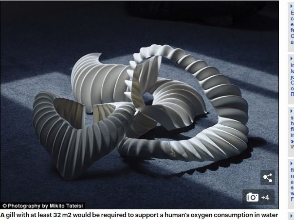 人類水中移住のための人工エラ「AMPHIBIO」がカッコ良すぎる！ 3Dプリンターで簡単に… 海面上昇への究極アンサーの画像2