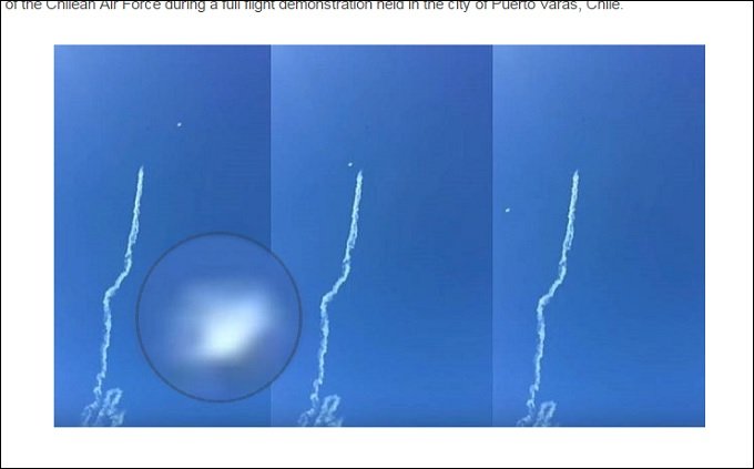 空軍機とUFO？がニアミスの決定的瞬間！ 数百人が同時目撃し大騒ぎに＝チリの画像1