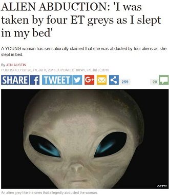 16歳少女告白「寝ている間に宇宙人に拉致された」！ エイリアンアブダクションの衝撃内容に迫る！の画像1