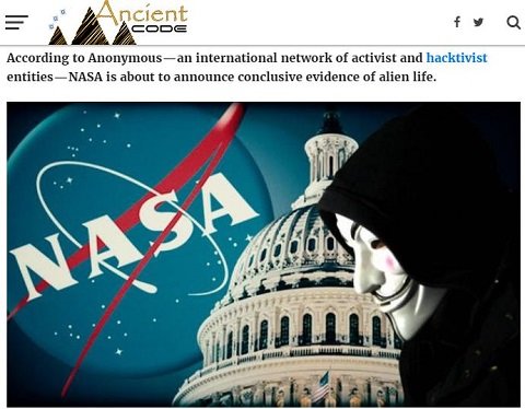 アノニマスがリーク「もうすぐNASAが異星人の存在を公表」！ 全人類へのメッセージも公開、いよいよ新時代の幕開けの画像1