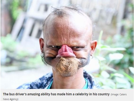 「舌でおでこを舐められる」男のビジュアルに失禁者ガチ続出！ 恐怖のあまり大人も卒倒… 全世界驚愕の舌技映像！の画像1