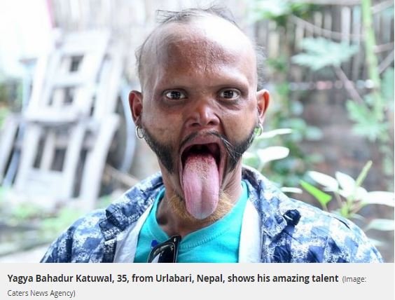 「舌でおでこを舐められる」男のビジュアルに失禁者ガチ続出！ 恐怖のあまり大人も卒倒… 全世界驚愕の舌技映像！の画像3