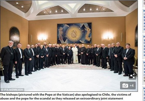 チリのカトリック司教34人全員が児童性的虐待で辞表提出！ ペド蔓延の下半身スキャンダルが多発、最終判断はローマ教皇へ！の画像2