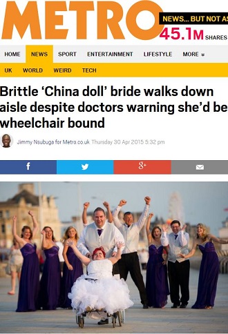 全身の骨が折れた花嫁 ― 身長110cmのレベッカが歩いた感動のバージンロードの画像1