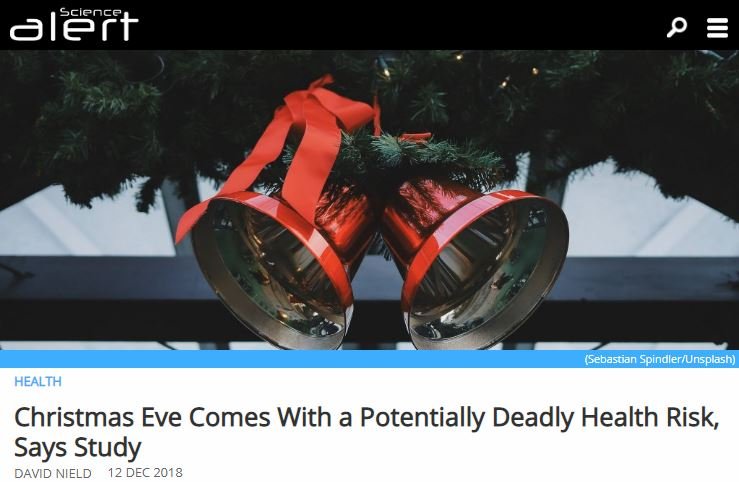 クリスマスイブは突然死の特異日だったことが判明！ 22時に死ぬ可能性… 一体なぜ？（最新研究）の画像1