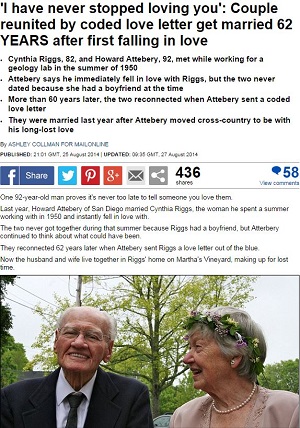 「君を愛さなかった日はなかった」62年分の想いが込められた暗号のラブレター！の画像1