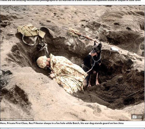 眼前によみがえる硫黄島の死闘！ 歴史的瞬間を捉えた写真が続々カラー化、臨場感がハンパない！の画像1