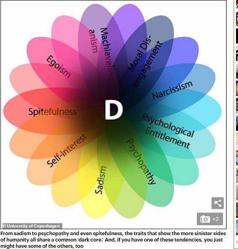 サイコパス、ナルシスト、サディストに共通する特徴「Dファクター」が新発見される！ あなたのダーク度が9つの項目で判明！の画像2