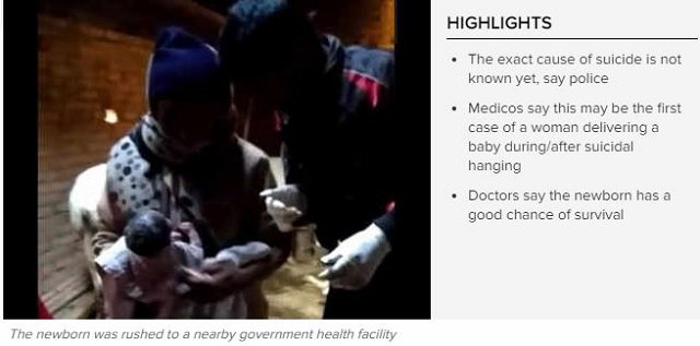 【ショック】首吊り自殺した母親の死体が産み落とした赤ん坊！ ヘソの緒バンジー状態… 謎だらけの奇跡的出産＝インドの画像3