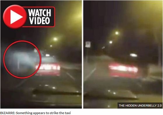 【衝撃映像】タクシーに謎のエネルギー体が激突する心霊交通事故が発生！ ドライブレコーダーが捉えた決定的瞬間＝香港の画像1