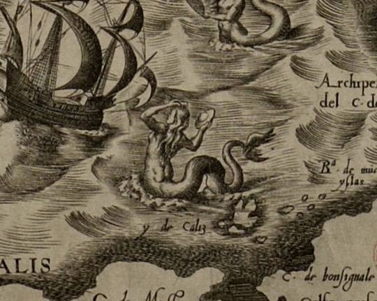 450年前の地図に「UFOを手にしたマーメイド」がハッキリ載っていた！ 陸地には身長3～4mの「パタゴニアの巨人」も！の画像4