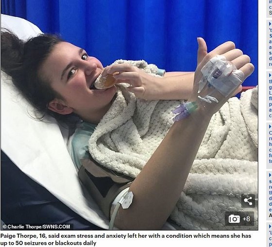 学校の試験のストレスから「1日50回痙攣＆失神」する娘の動画がヤバイ!! 全国統一テストの負荷が強すぎて…の画像1