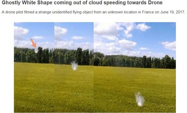 異次元からのエネルギー体をドローンがクッキリ激写！ 謎の白い透明物体はオーブか、鳥の糞か!?の画像1