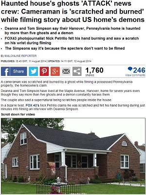 【怖い話】米国のTVスタッフが語った「悪霊が住む屋敷で襲われた恐怖の撮影」の画像1