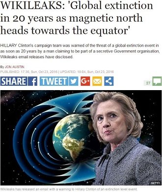 「ポールシフトで20年以内に人類滅亡する」ウィキリークスでまたもやヒラリー陣営メールが暴露されるの画像2