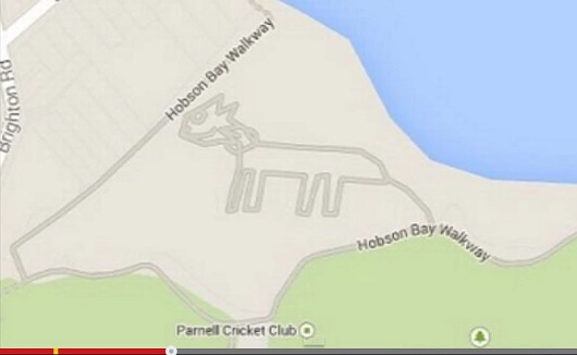 グーグルマップ上に突如現れた「猫の地上絵」！　誰が、何の目的で!?の画像1