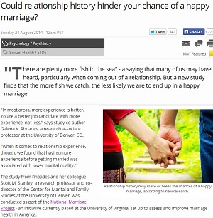 童貞&処女最強!? 恋愛経験豊富な人は幸せな結婚ができない（驚きの研究結果）の画像1