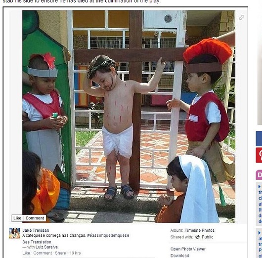 幼稚園のお遊戯でキリストの磔＆鞭打ち!? キッズたちの苦悶の演技が物議を醸す!!の画像1