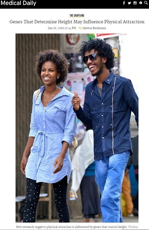 【奇妙な遺伝子】人間は同じくらいの身長の異性に惹かれることが判明の画像1