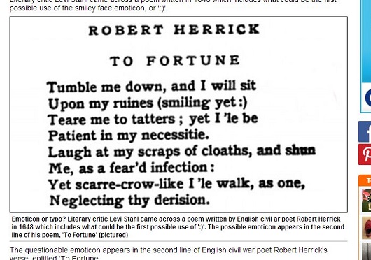 360年前の詩集に世界最古の顔文字!?　スマイリーフェイスから分かる、脳の驚異と神秘 :)の画像1