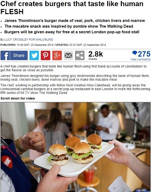 世界初の「人肉味バーガー」!! 一体どんな味なのか？の画像1