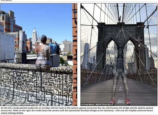 まるで透明人間!? 周囲の景色に同化する迷彩ボディーペインティングがスゴイ！の画像3