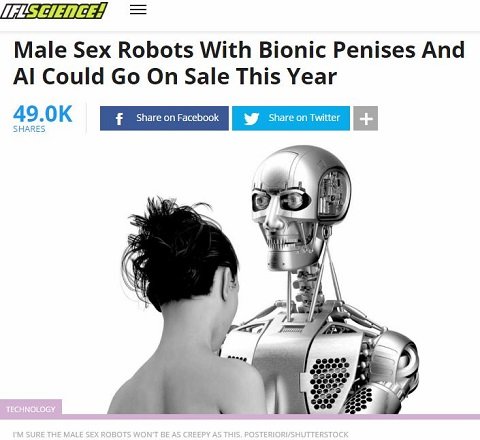 「バイオニックペニス」を持つ女性用絶倫セックスロボットが年内発売！ サイズ・形状・機能多数…学者「完全に男と代替可能」の画像1