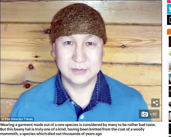 絶滅した「マンモスの毛」で作った111万円のニット帽が衝撃的に素朴！製作者「チクチクしてマッサージ効果もある」＝ロシアの画像2
