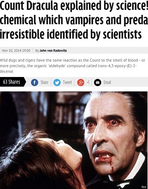 ドラキュラの謎が科学的に解明される？ なぜ血の匂いは魅惑的なのか？の画像1