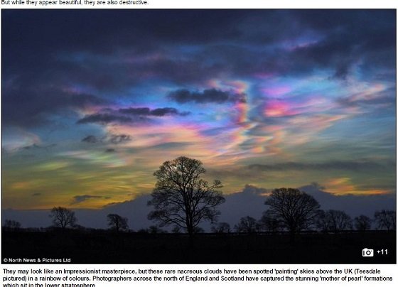 こんなに美しいのにオゾン層を破壊する空模様 ― 真珠母雲の恐怖とは？＝イギリスの画像1