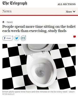 人は運動している時間よりもトイレに座っている時間の方が長いことが判明！ 現代人の命を奪う「サイレントキラー in 便所」の実態の画像1