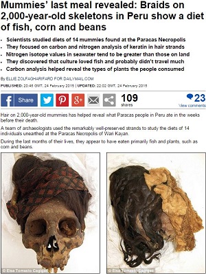 ミイラたちの最後の食事が髪の毛の分析結果で明らかに!!＝ペルーの画像1
