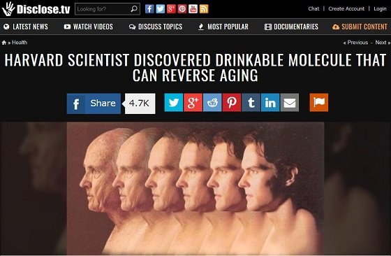 飲む若返り分子【NMN】登場へ！ ハーバード大学「老化を止めるのではなく、逆転させる、超エキサイティング」の画像1