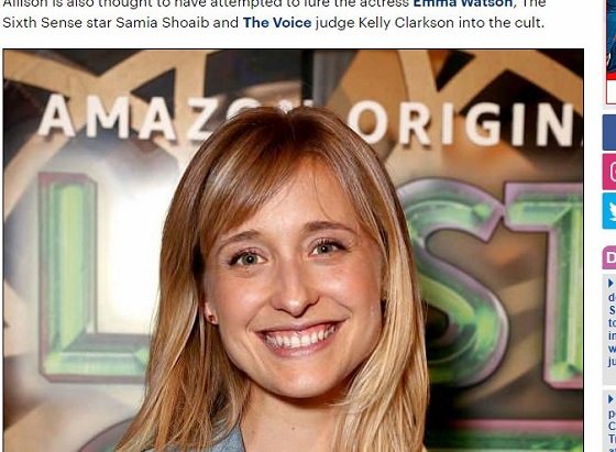 SEX奴隷斡旋カルト「NXIVM」幹部だった人気女優アリソン・マック逮捕！ 幼女標的、闇ブローカー、ロスチャイルド… さらにエグい事態が進行中！の画像3