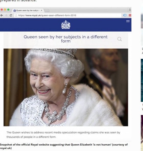 「エリザベス女王は人間ではない」バッキンガム宮殿が公式声明か？ レプティリアン疑惑の真実は？の画像2