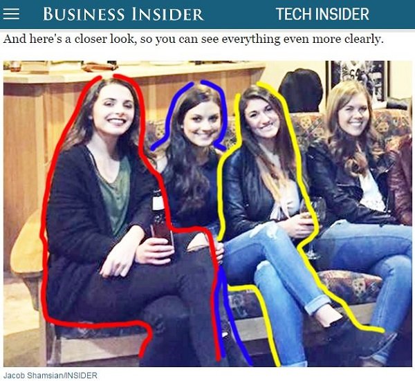 「中央に座っている女子の脚が…ない」 凶事の前触れか？超軟体人間か？消えた美脚に戦慄の画像3