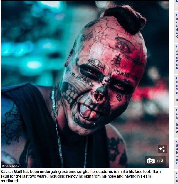 鼻・耳を削ぎ落とし、眼球タトゥーで「ドクロ顔」に… 彼らを身体改造に走らせるものとは？の画像2