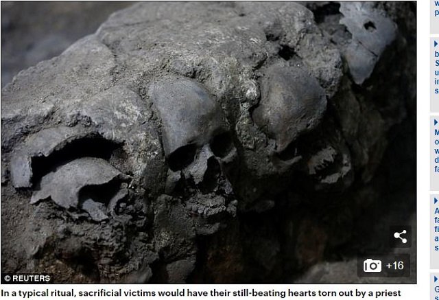 メキシコで頭蓋骨を固めて作った「スカル・タワー（6m）」が発掘される！ アステカ文明の生贄文化の犠牲者か!?の画像3