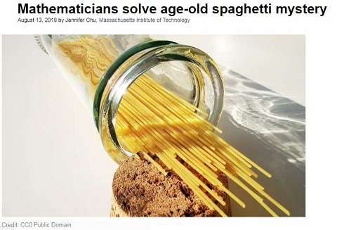 未解決案件だった「スパゲッティを2本に折る方法」が遂に発見される！ MITが研究… 科学界激震！の画像1