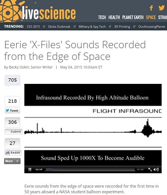 【音源アリ】宇宙の入り口から音がする？成層圏が発する奇妙な音が公開される！の画像1