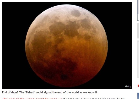 赤い月は世界の終末の予兆!?　今年から始まる連続皆既月食テトラッド！の画像1