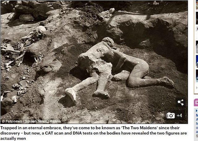 ポンペイ遺跡の抱き合う2人の乙女、実はゲイカップルだった!! 性に奔放な古代都市の真実が発覚！の画像3
