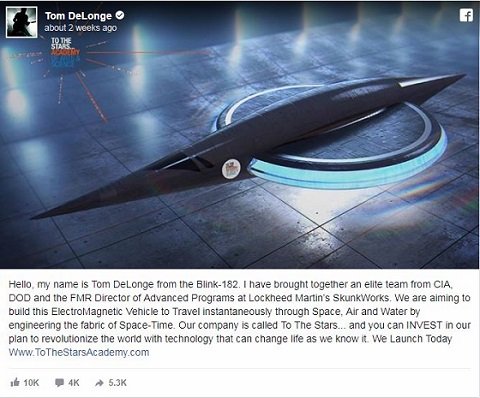 「時空の構造を折り曲げる宇宙船」を元Blink182トム・デロングが開発⁉ 移動の概念を根本的に変え、世界中の海水を飲料水にできる「電磁推進エネルギー」爆誕への画像3