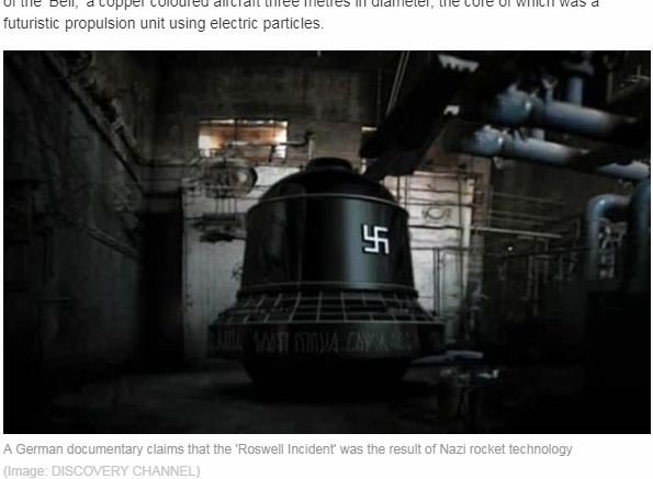 「ロズウェル事件」で墜落したのはナチス製・ベル型UFOだった!? 関係者たちの証言続々、ヒトラーの野望は米国に受け継がれ…！の画像1