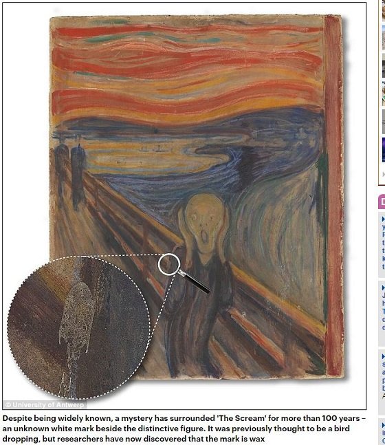 ムンクの『叫び』最大の謎がついに解明！ 専門家を120年悩ませてきた奇妙な白いシミの正体と真意に驚愕の画像1
