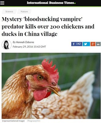 吸血UMAチュパカブラが出現か？中国で200羽以上の家畜の血が吸われる！犯人の足跡も…の画像1