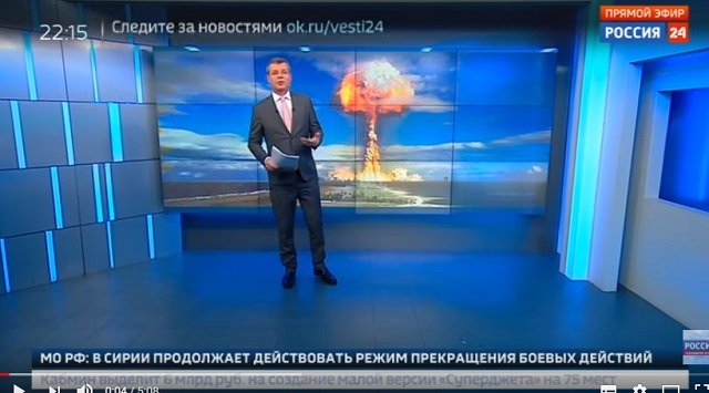 ロシア国営テレビ「ハルマゲドンに備えよ」とガチ警告！ 米との核戦争を示唆、シェルターに食料とガスマスクを用意せよと指南！の画像1