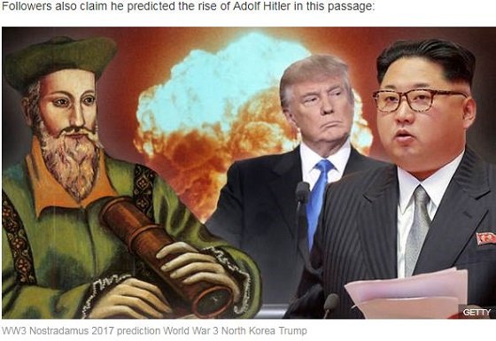 北朝鮮のミサイル発射→2017年に第三次世界大戦勃発はノストラダムスが予言していた!! 「27年続く」殺し合いの衝撃的結末とは!?の画像1