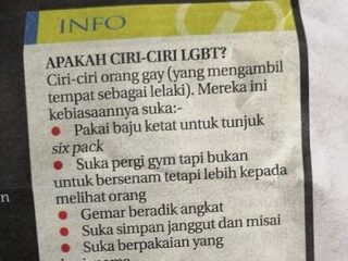 マレーシア大手紙の「ゲイ・ビアンのチェックリスト」が世界で炎上中！